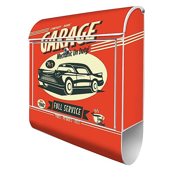 Banjado Design Briefkasten Weiß Pulverbeschichtet 39x47x14cm 2 Schlüssel Mi günstig online kaufen