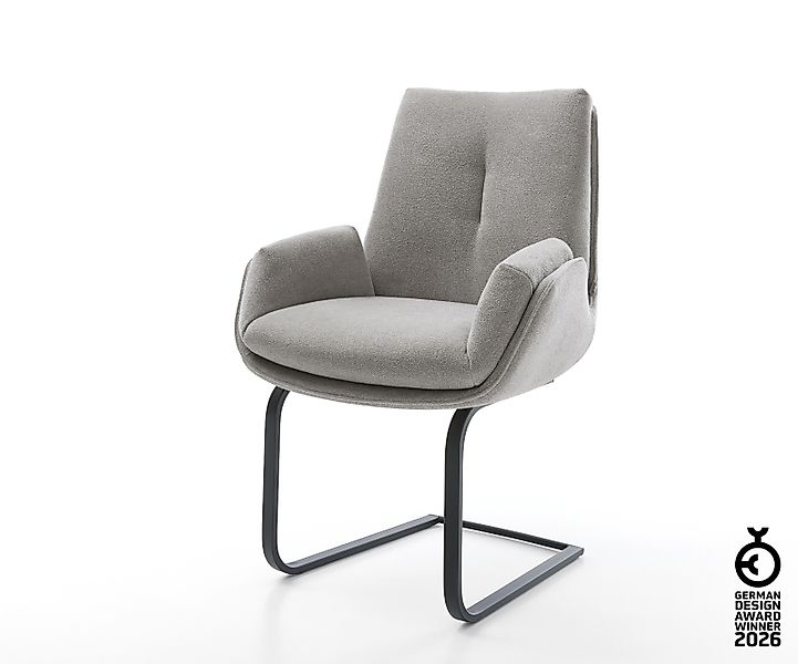 Freischwinger Clea-Flex Strukturstoff Soft Grau Freischwinger flach Schwarz günstig online kaufen