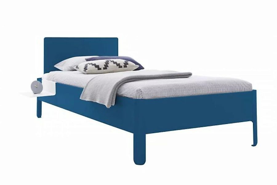 NAIT Einzelbett farbig lackiert 120 x 210cm Mit Kopfteil Kapitänsblau günstig online kaufen