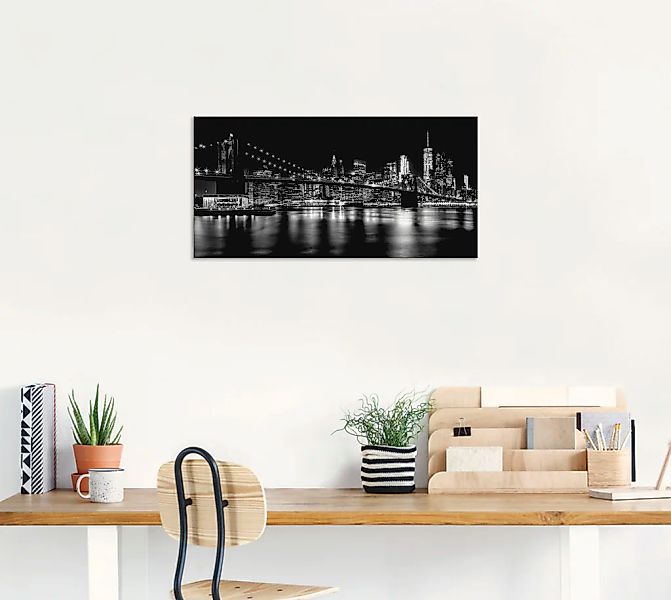 Artland Wandbild "Manhattan Skyline & Brroklyn Bridge" Amerika 1 Stk. tlg. günstig online kaufen