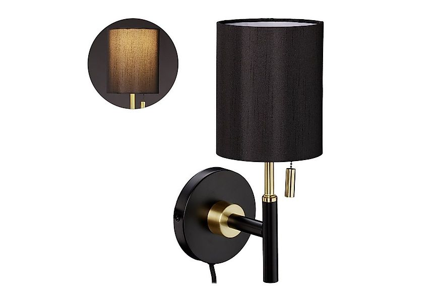 relaxdays Wandleuchte mit Stoffschirm günstig online kaufen