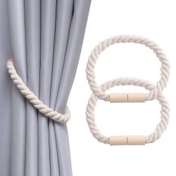 NUODWELL Raffhalter 2 Stück Magnetische Vorhang Raffhalter, gewebtes Seil V günstig online kaufen
