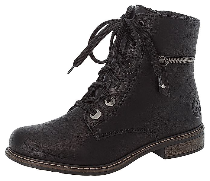 Rieker Schnürboots, Schnürstiefelette, Blockabsatz, mit Zierreißverschluss günstig online kaufen