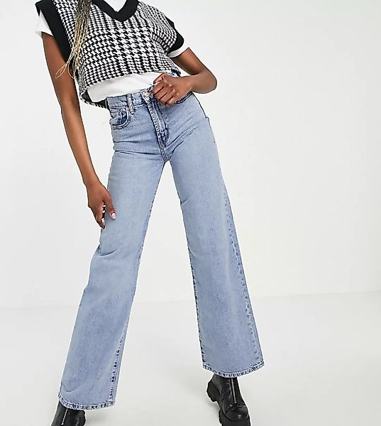 Only Tall – Hope – Jeans mit weitem Bein und hohem Bund in Hellblau günstig online kaufen