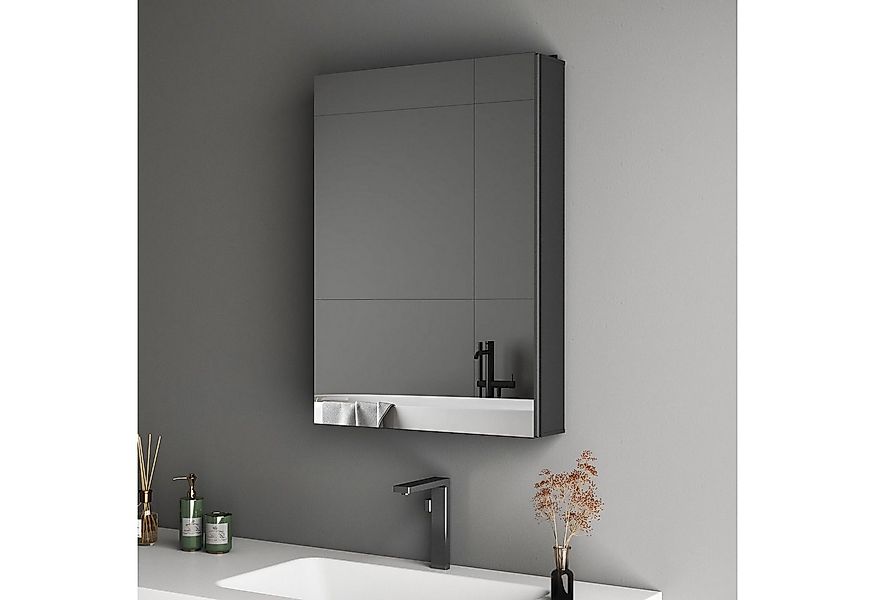 Hopibath Spiegelschrank Bad Schwarz Schrank Badezimmer mit Spiegel Hängesch günstig online kaufen