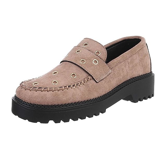 Ital-Design Trendige Loafers mit Metallösen für Damen Slipper (90793399) Bl günstig online kaufen