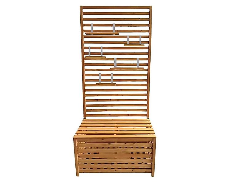 Divit Aufbewahrungsbox Gartentruhe mit Regalen GR1 Gartenbank Pflanzregal günstig online kaufen