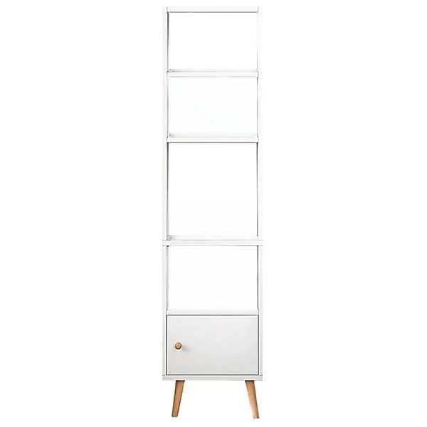 Rebiko Weißes Standregal für Bücher Hohe Regalböden Skandinavischer Schrank günstig online kaufen