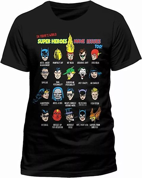 Justice League Print-Shirt Justice League T-Shirt Superhero Issues Schwarz günstig online kaufen