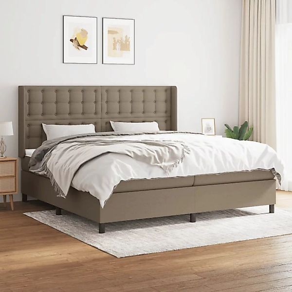 vidaXL Boxspringbett Boxspringbett mit Matratze Taupe 200x200 cm Stoff Bett günstig online kaufen