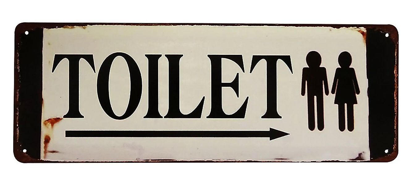 Blechschild TOILET Antik-Stil Toilettenschild Nostalgie Dekoschild 36x13cm günstig online kaufen