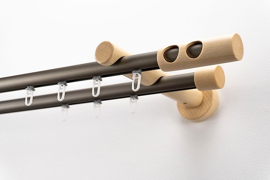 GARESA Gardinenstange "PANDORA" Ø 20 mm 2 läufig-läufig Wunschmaßlänge Vorh günstig online kaufen