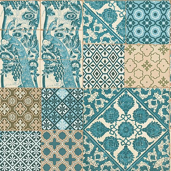 Bricoflor Vlies Blaue Fliesentapete günstig online kaufen