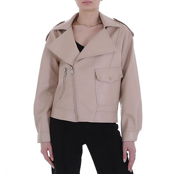Ital-Design Steppjacke Damen Biker (80171189) Bikerjacke in Beige günstig online kaufen