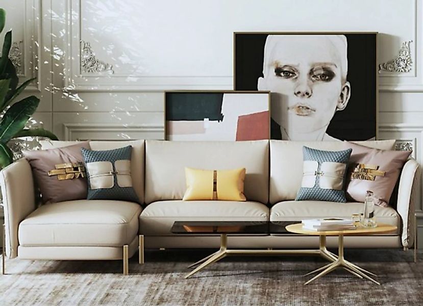 JVmoebel Ecksofa, Designer Sofa Couch Ecksofa mit Hocker Polster Garnitur W günstig online kaufen