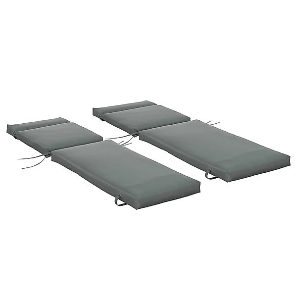 Outsunny Sitzkissen-Set für Draußen Polyester  Dunkelgrau 196L x 55B x 8H c günstig online kaufen