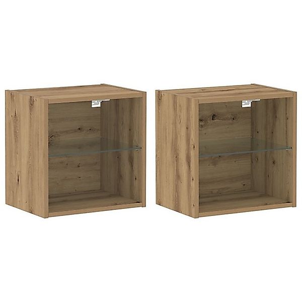 vidaXL Schuhschrank Schweberegal 2 Stück Eiche 40x28,5x40 cm Holzwerkstoff günstig online kaufen
