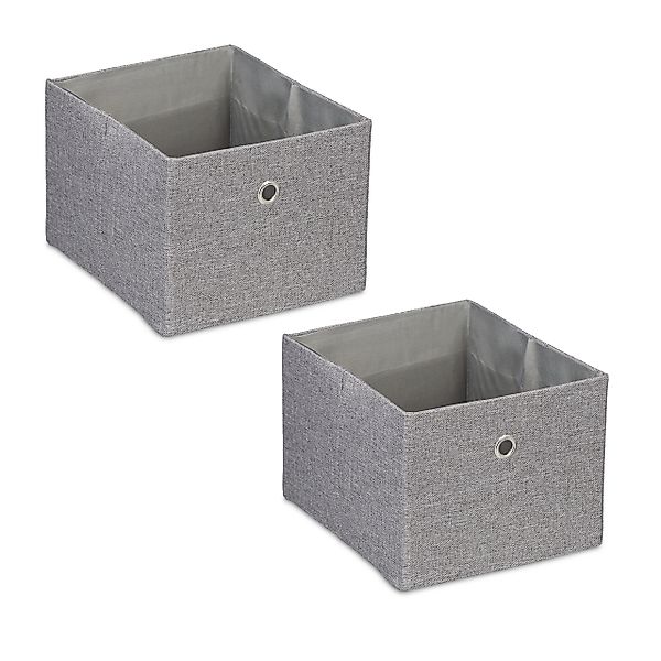 relaxdays Aufbewahrungsbox im 2er Set, Grau günstig online kaufen