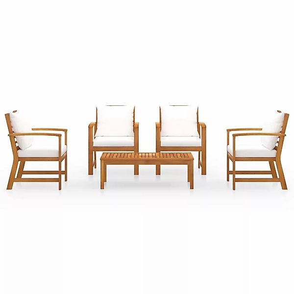 5-tlg. Garten-lounge-set Mit Auflagen Massivholz Akazie günstig online kaufen