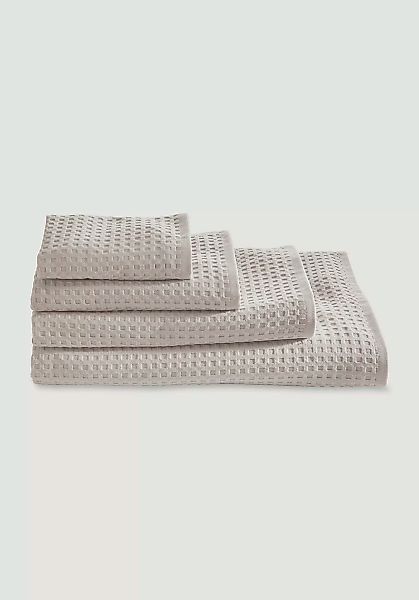 hessnatur Waffelpiqué-Handtuch aus Bio-Baumwolle - grau - Größe 100x180 cm günstig online kaufen