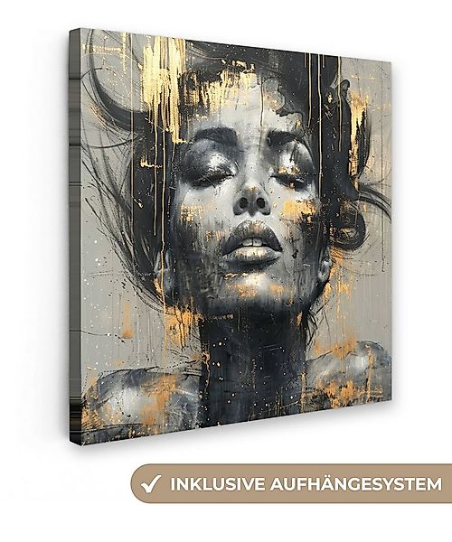 OneMillionCanvasses® Leinwandbild Frau - Kunst - Gold - Abstrakt - Glamour, günstig online kaufen