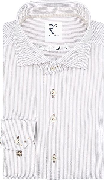 R2 Hemd Knitted Stripes Beige - Größe 45 günstig online kaufen