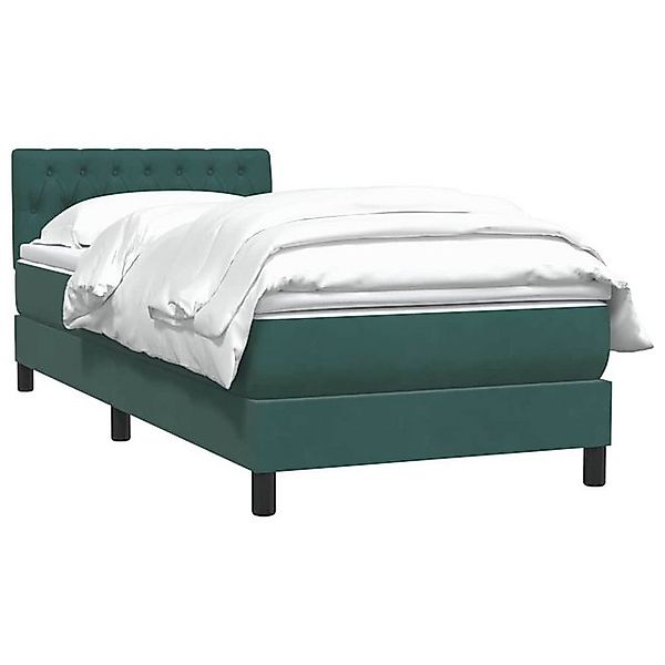 vidaXL Bett Boxspringbett mit Matratze Dunkelgrün 90x210 cm Samt günstig online kaufen