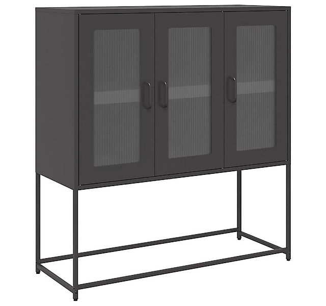 vidaXL Sideboard Sideboard Schwarz 100,5x39x107 cm Kaltgewalzter Stahl (1 S günstig online kaufen