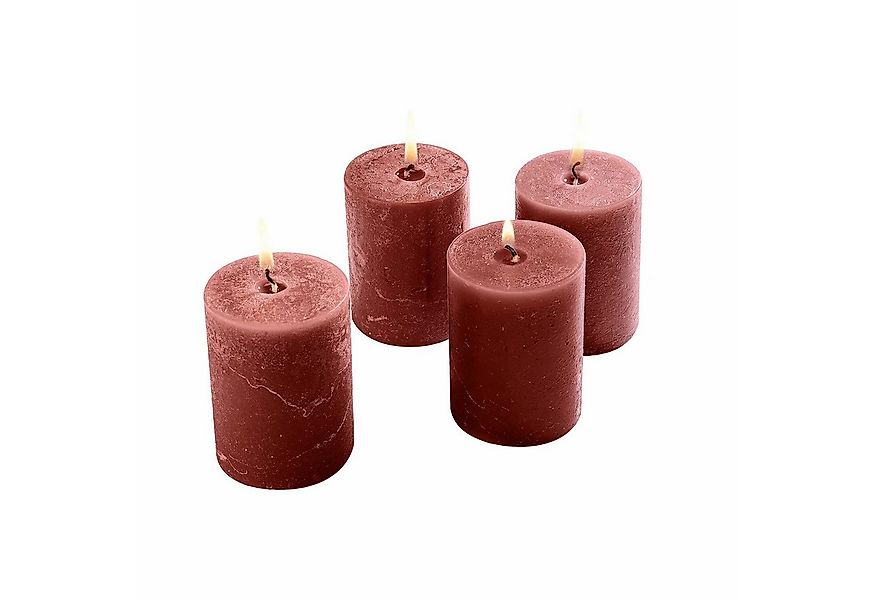 Mirabeau Stumpenkerze Kerze 4er Set Virrans rostrot (4er Set, 4er Set), non günstig online kaufen