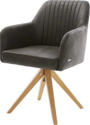 DELIFE Polsterstuhl Greg-Flex, Holzgestell kantig Natur günstig online kaufen