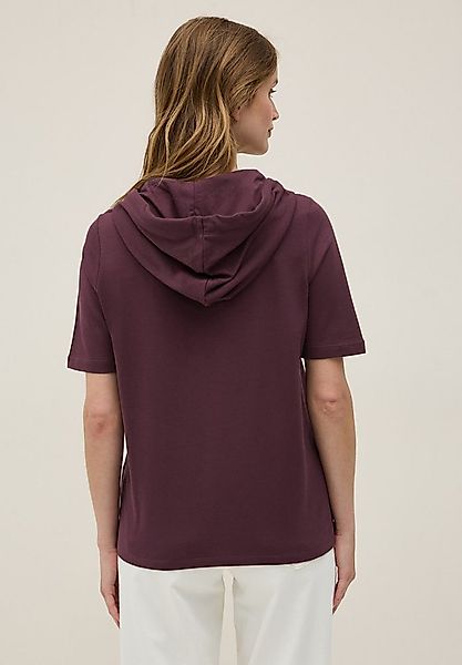 CECIL Kapuzensweatshirt Halbarm-Shirt mit Glitzer-Print und Kapuze günstig online kaufen