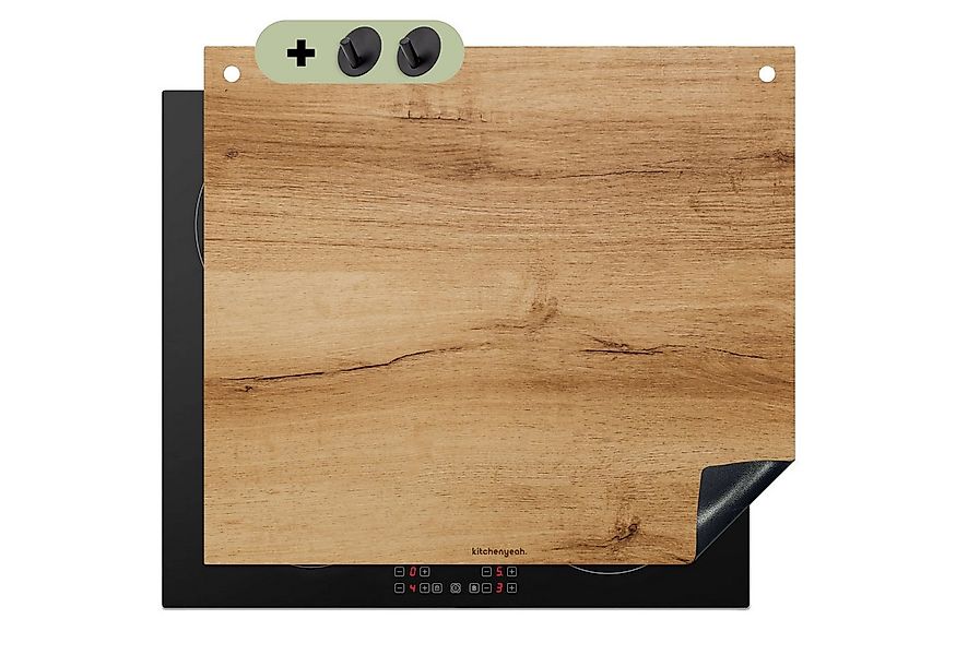 KitchenYeah Küchenrückwand Hellbraun - Holzoptik/print, (1-tlg), Ceranfelda günstig online kaufen