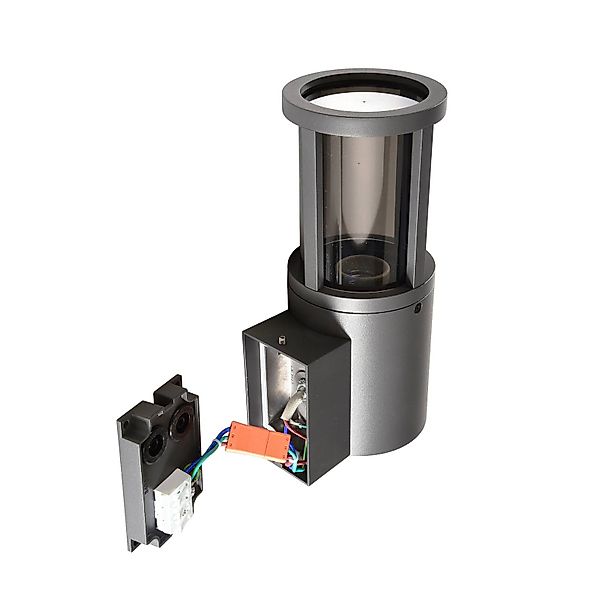 Außenwandlampe Facado II, grau/rauchgrau Ø 11 cm IP65 Metall günstig online kaufen