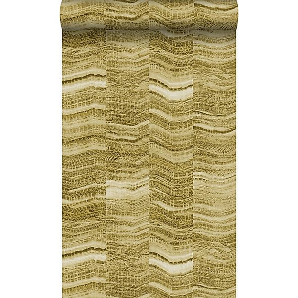Origin Wallcoverings Tapete Zick-Zack-Mamorstreifen Ockergelb 53 cm x 10.05 günstig online kaufen
