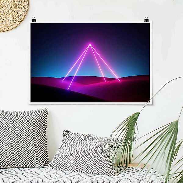 Poster Neonlichtpyramide günstig online kaufen