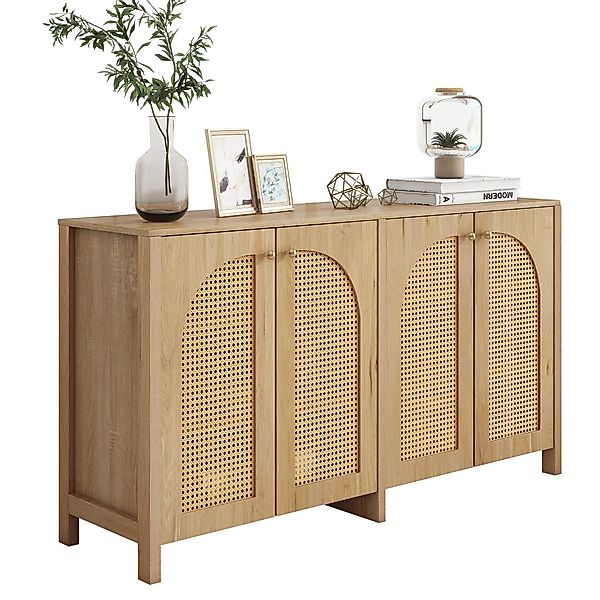 Merax Sideboard, Kommode mit verstellbaren Einlegböden,Anrichte,Rattantüren günstig online kaufen