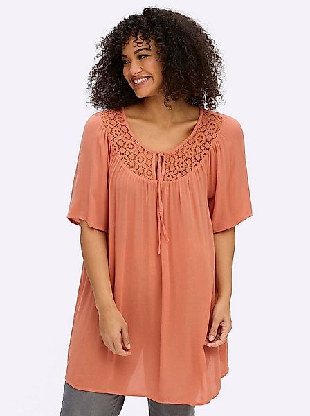 Sieh an! Klassische Bluse Tunikabluse Kurzarm günstig online kaufen