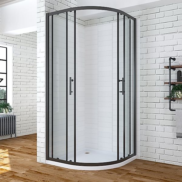 AQUABATOS Runddusche Duschkabine Viertelkreis Schwarz Runddusche günstig online kaufen