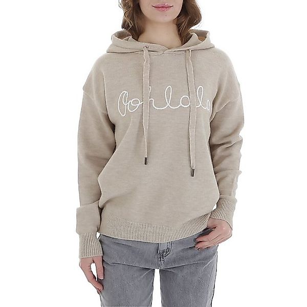 Ital-Design Strickpullover Damen Freizeit (88578893) Kapuze Textprint Stret günstig online kaufen