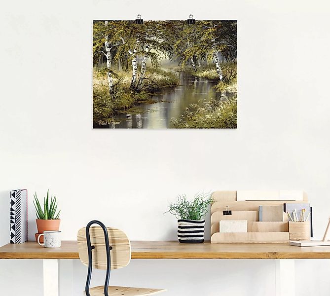 Artland Wandbild »Kanal tief im Wald«, Wald, (1 St.), als Leinwandbild, Pos günstig online kaufen