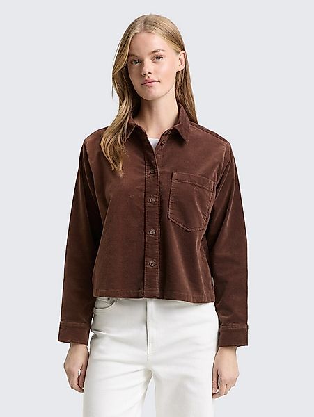 TOM TAILOR Denim Langarmbluse Blusen & Shirts Boxy Fit Hemdbluse aus Samt günstig online kaufen