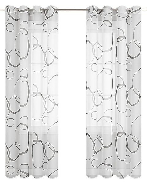 Joyswahl Gardine (1 St), Ösen, transparent, mit unregelmäßigen Kreisen, Geo günstig online kaufen