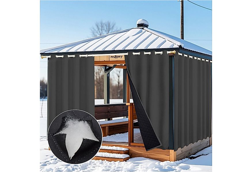 Jibenhome Outdoorgardine Outdoor Vorhang Wetterfest Wärmeisolierend Dicke G günstig online kaufen