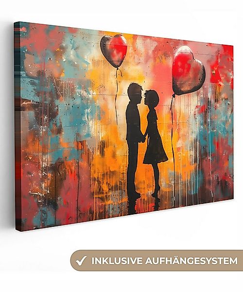 OneMillionCanvasses® Leinwandbild Straßenkunst - Liebe - Graffiti - Kunst - günstig online kaufen