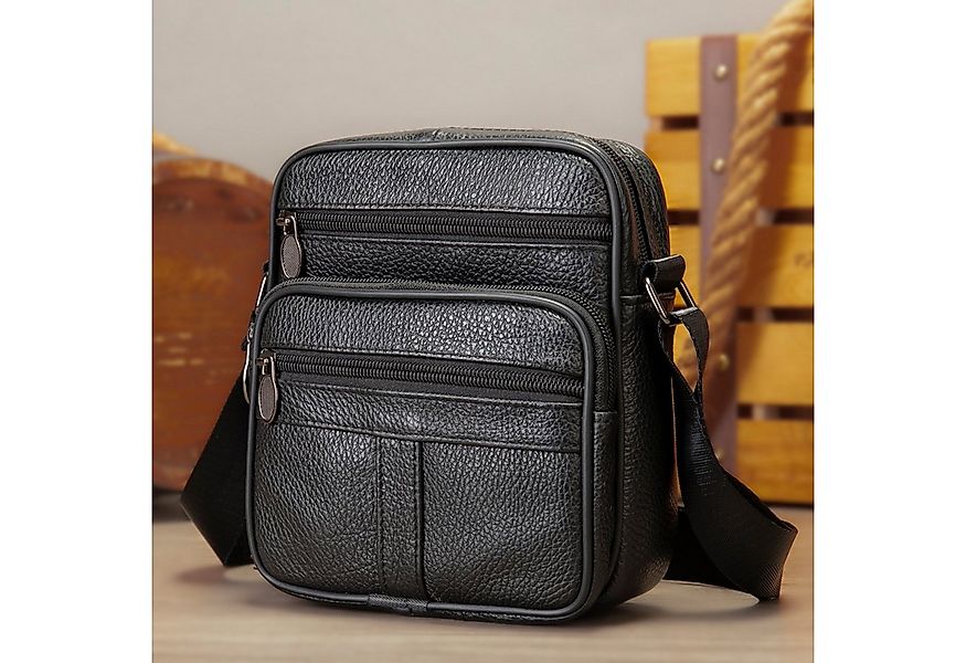 YUBRO-STUDIO Umhängetasche Herren Leder Echtleder Crossbody Messenger Schul günstig online kaufen