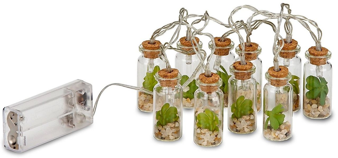 BRUBAKER LED-Lichterkette Lichterkette 10 Gläser mit je einem LED Licht, Le günstig online kaufen