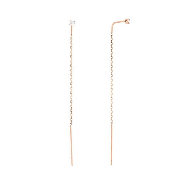 Golders Paar Ohrhänger Ohrringe aus 585 Rotgold mit Zirkonia (Set, 2-tlg), günstig online kaufen