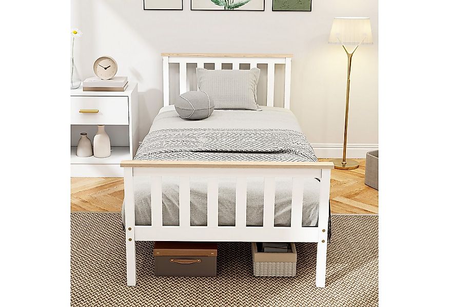 HOMCOM Bettgestell für Matratze 200 x 90 cm (Einzelbettrahmen, 1-tlg., Bett günstig online kaufen