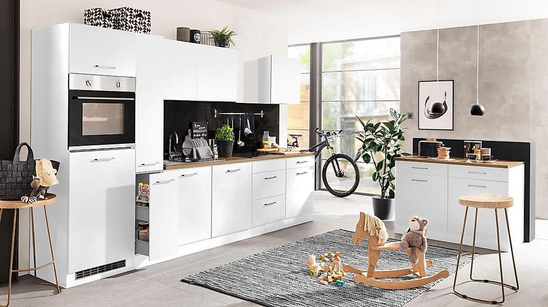 KOCHSTATION Küchenzeile »KS-Kehl«, ohne E-Geräte, Breite 330 cm, für Kühlsc günstig online kaufen