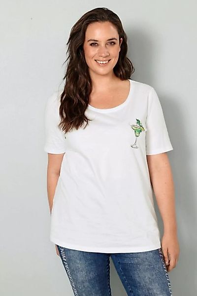 MIAMODA Rundhalsshirt T-Shirt Pailletten-Motiv Halbarm günstig online kaufen
